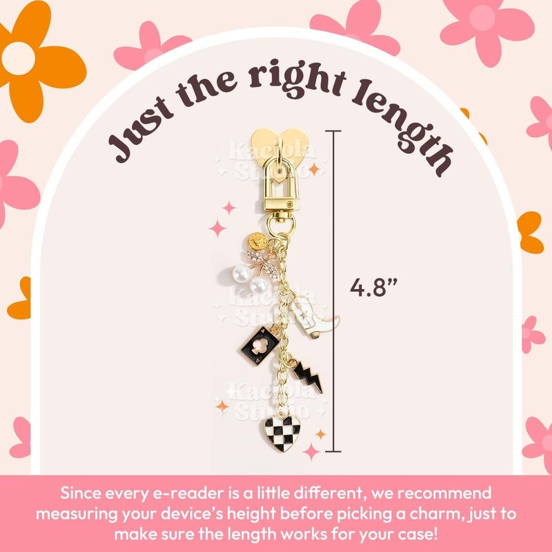 Kaciola Charm Chains for Kindle, Cute E-reader Phone Charm Bracelets Accessories Gift for Reader Booklovers Women Men, Charms Compatible for Kindle/E-Reader/Phone (A) - Image 5